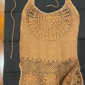 DKNY Jeans- Crochet Halter Top